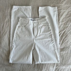 Zara high waisted white jeans